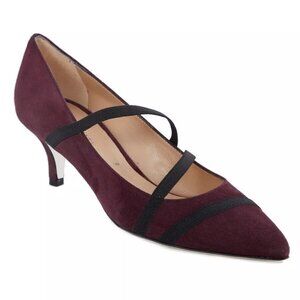 RON WHITE-MERLINDA-Aubergine (Burgundy Red) Cashmere Suede Pumps-NEW-Size 35.5